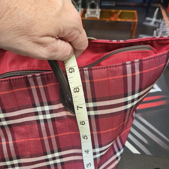Burberry Red and Brown Tartan Tote - Picture 2 of 6